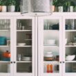 white wooden display cabinet