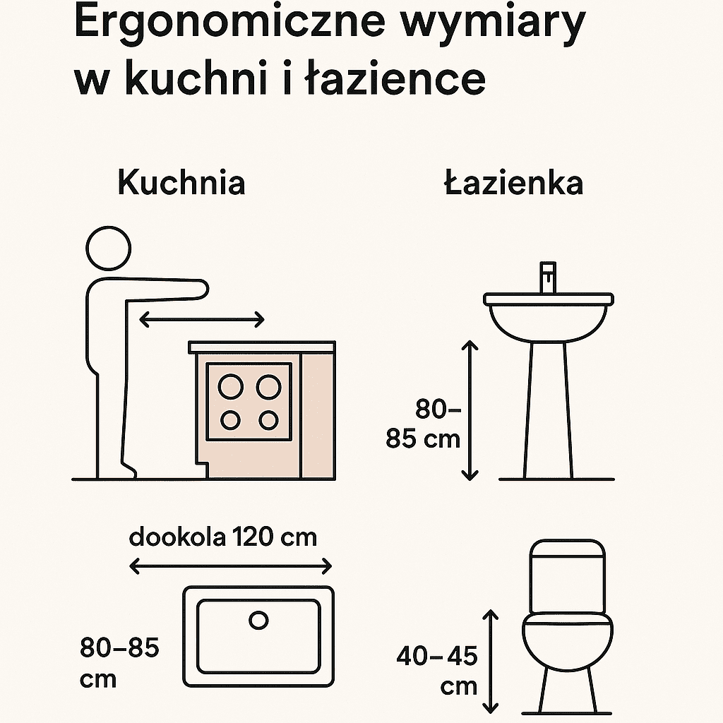 Ergonomiczne wymiary w kuchni i łazience